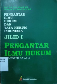 Image of Pengantar Ilmu Hukum Semeter Ganjil Jilid I : pengantar ilmu hukum dan tata hukum indonesia